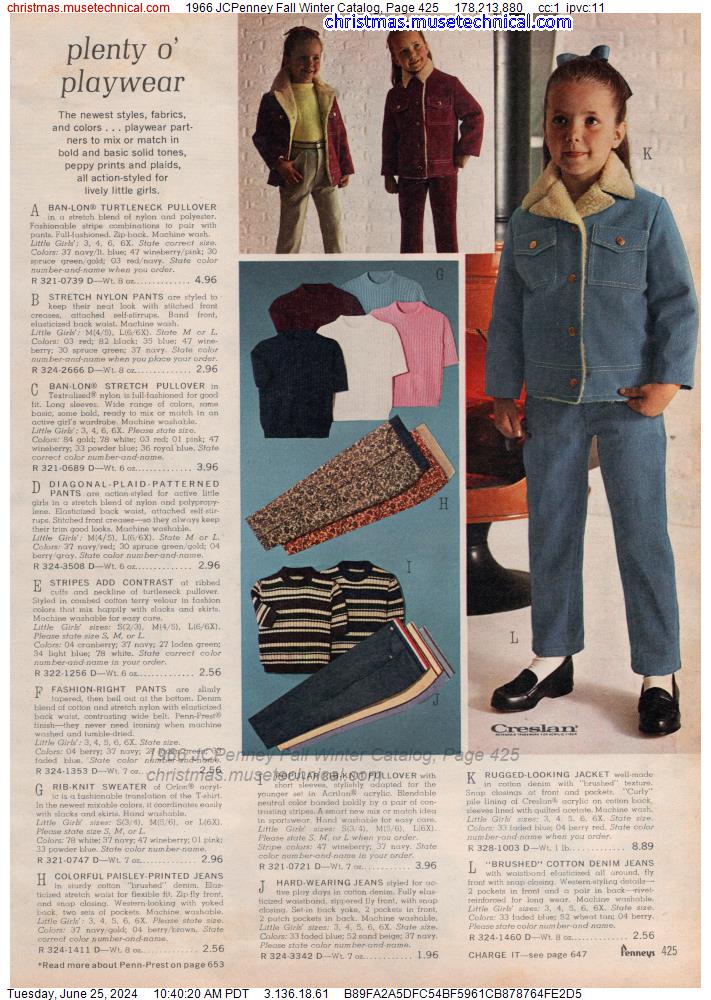 1966 JCPenney Fall Winter Catalog, Page 425
