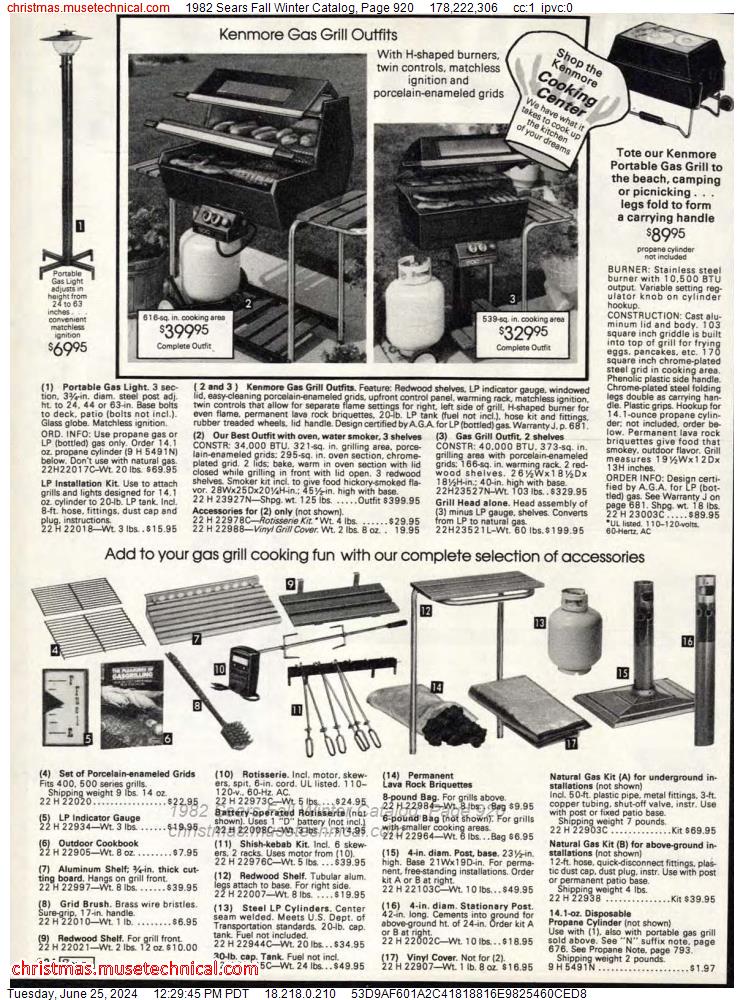 1982 Sears Fall Winter Catalog, Page 920