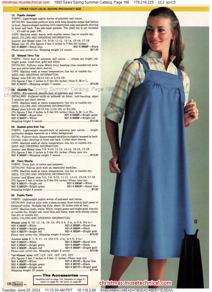 1980 Sears Spring Summer Catalog, Page 186