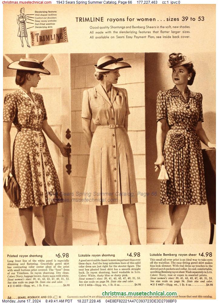 1943 Sears Spring Summer Catalog, Page 66