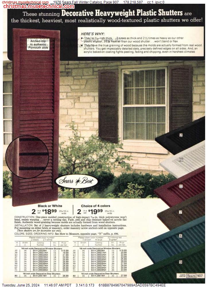1976 Sears Fall Winter Catalog, Page 907