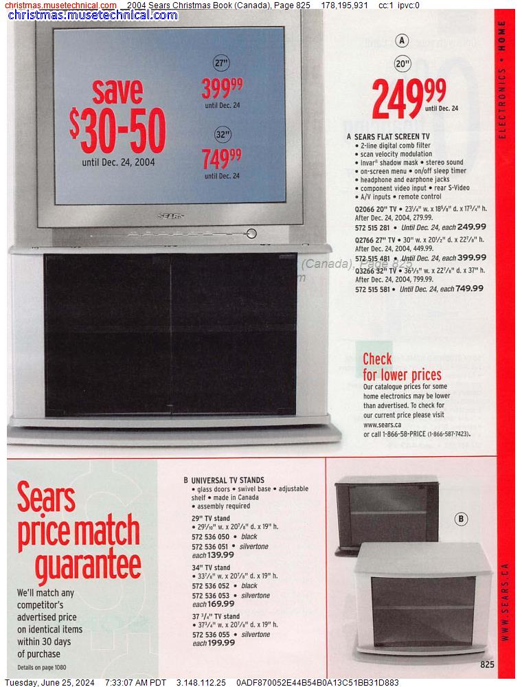 2004 Sears Christmas Book (Canada), Page 825