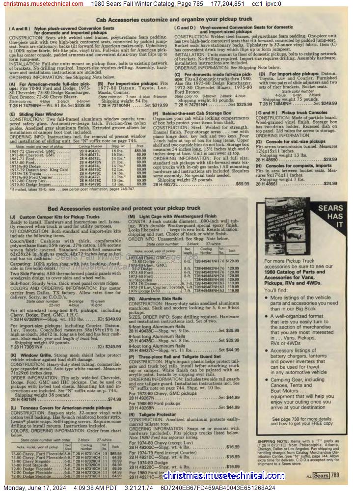 1980 Sears Fall Winter Catalog, Page 785
