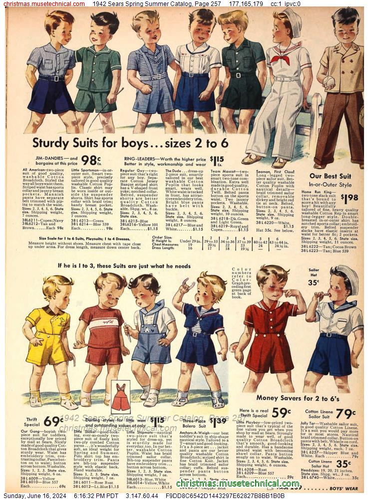 1942 Sears Spring Summer Catalog, Page 257