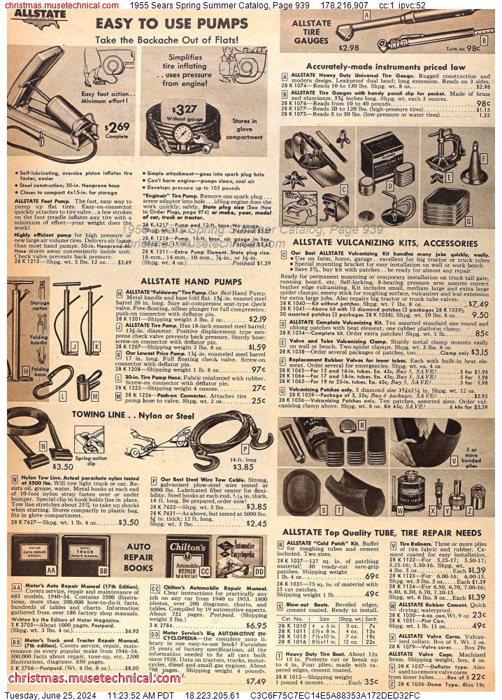 1955 Sears Spring Summer Catalog, Page 939