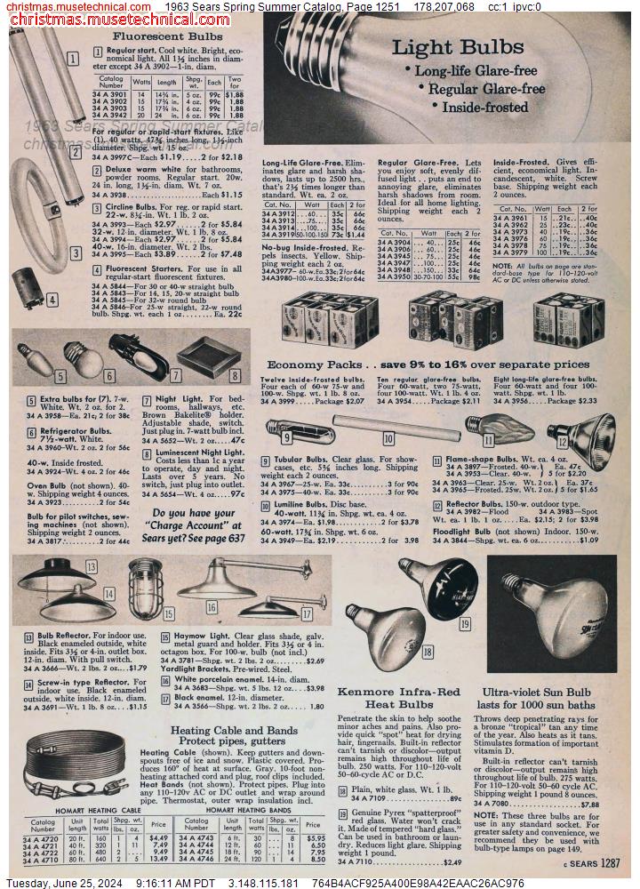 1963 Sears Spring Summer Catalog, Page 1251