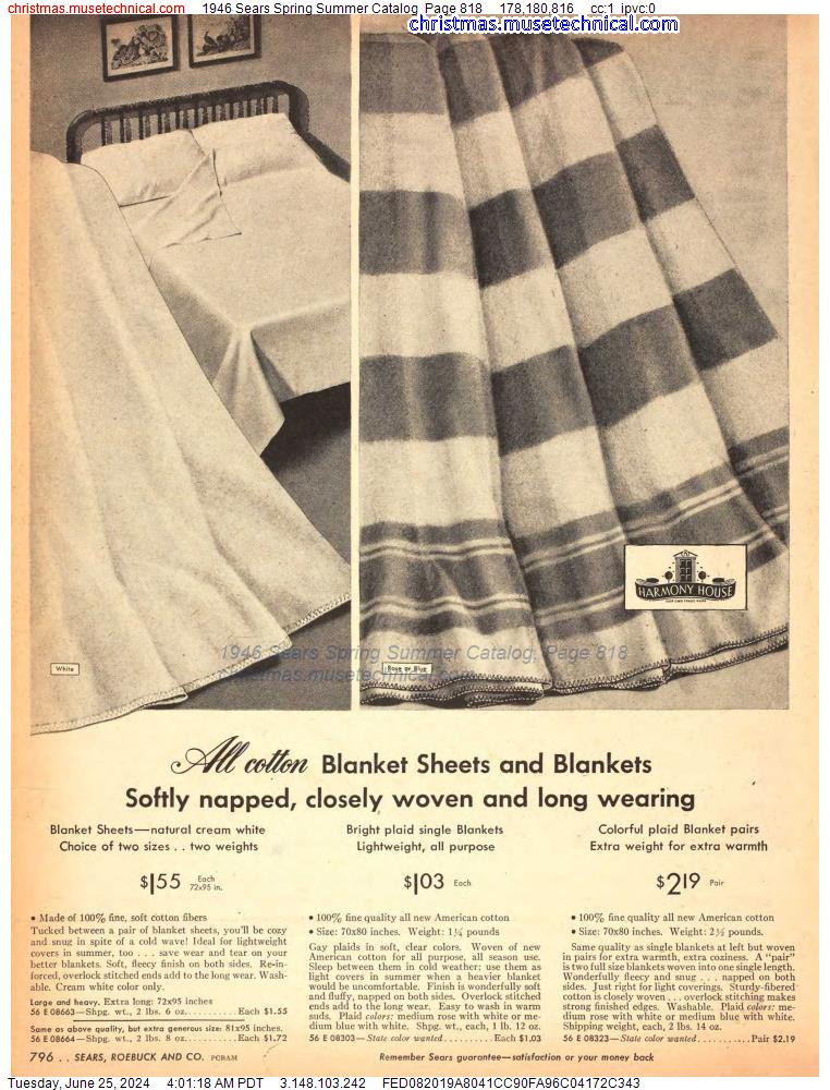 1946 Sears Spring Summer Catalog, Page 818