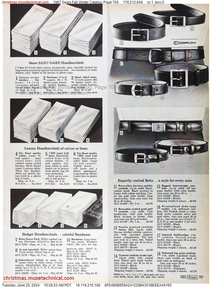 1967 Sears Fall Winter Catalog, Page 705