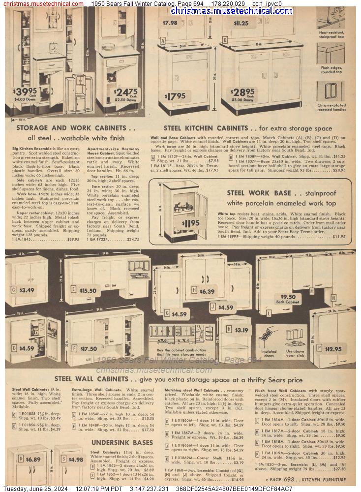 1950 Sears Fall Winter Catalog, Page 694