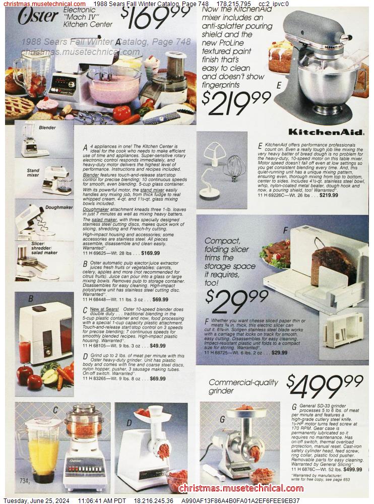 1988 Sears Fall Winter Catalog, Page 748