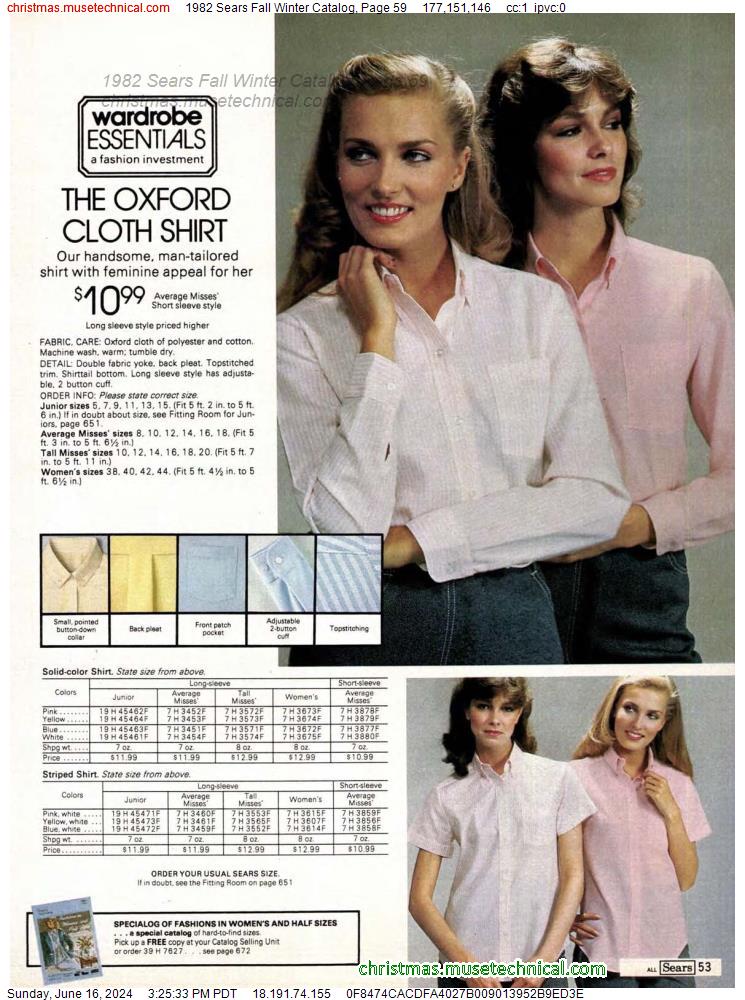 1982 Sears Fall Winter Catalog, Page 59