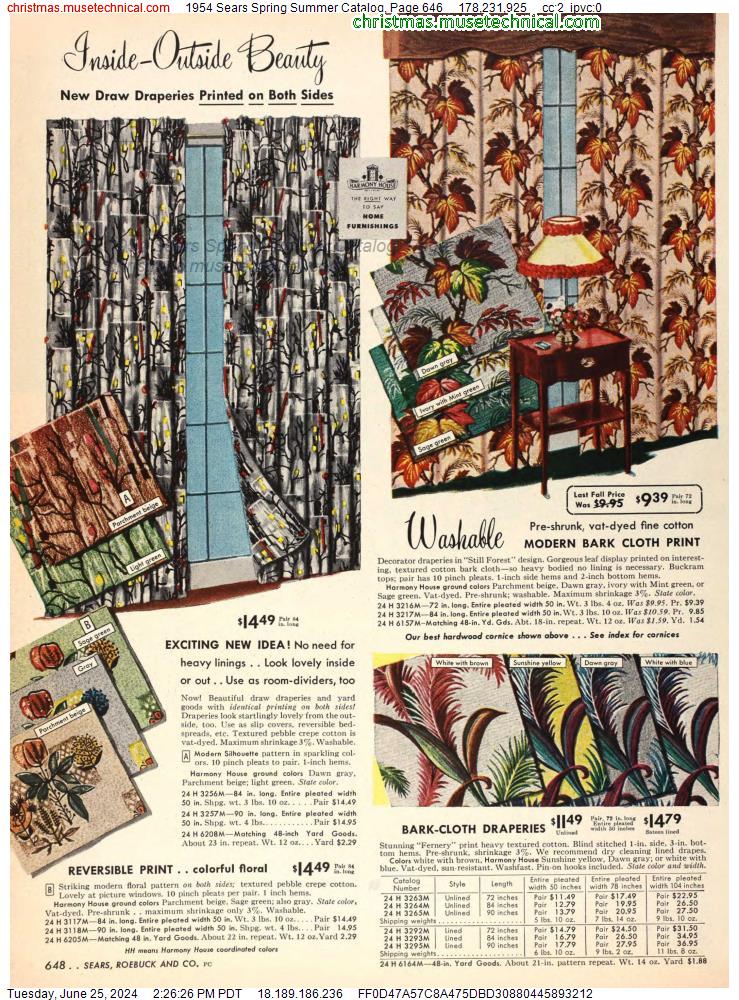 1954 Sears Spring Summer Catalog, Page 646