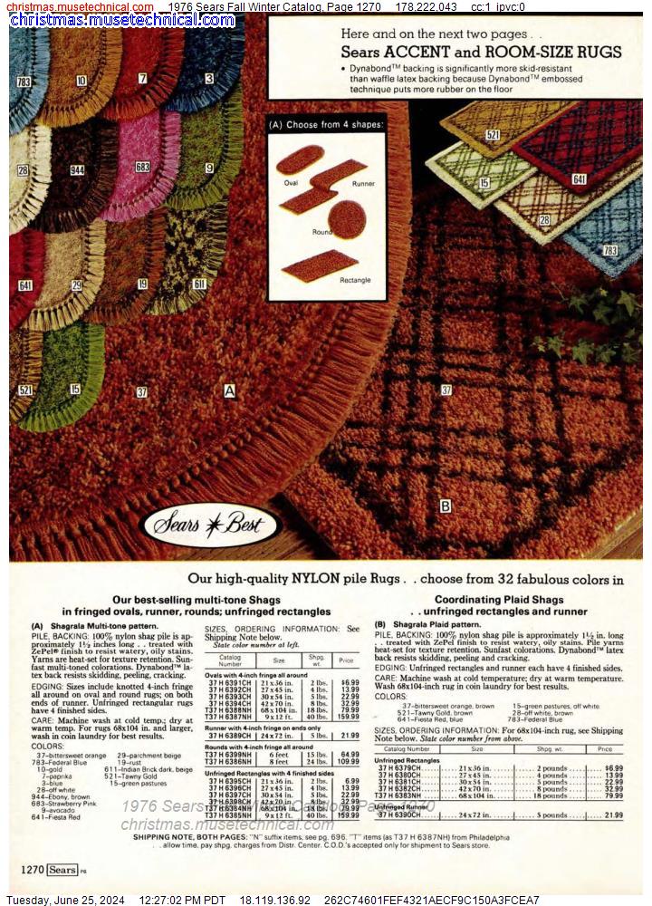 1976 Sears Fall Winter Catalog, Page 1270