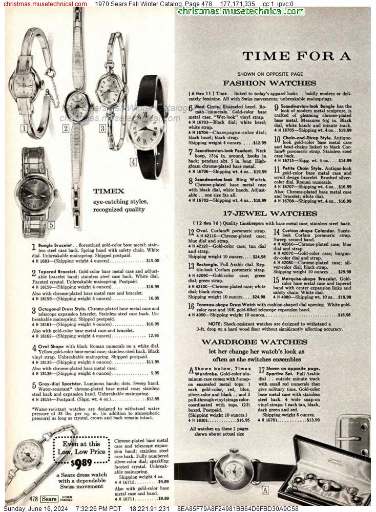 1970 Sears Fall Winter Catalog, Page 478