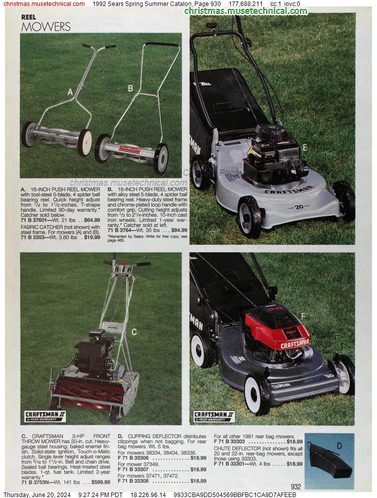 1992 Sears Spring Summer Catalog, Page 930