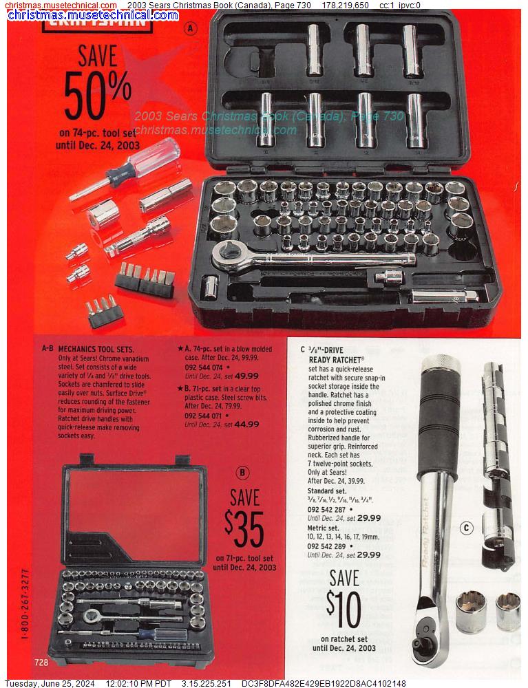2003 Sears Christmas Book (Canada), Page 730