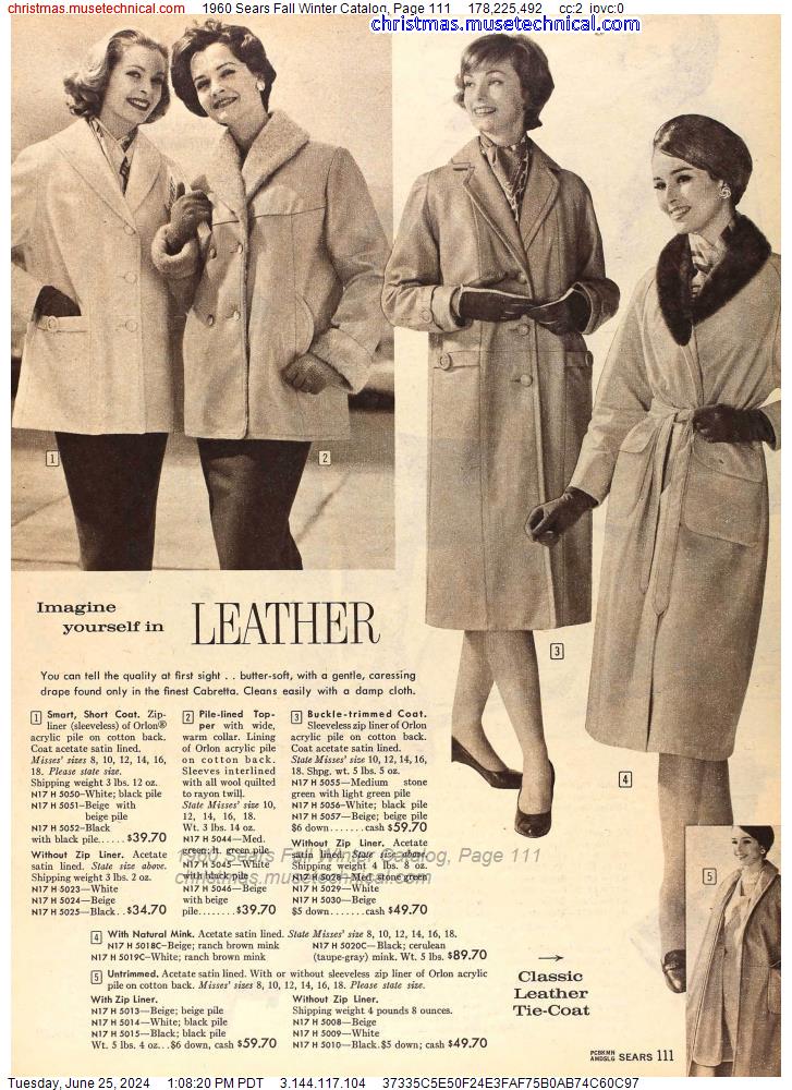 1960 Sears Fall Winter Catalog, Page 111