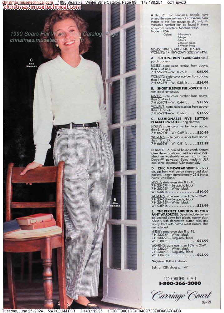 1990 Sears Fall Winter Style Catalog, Page 99