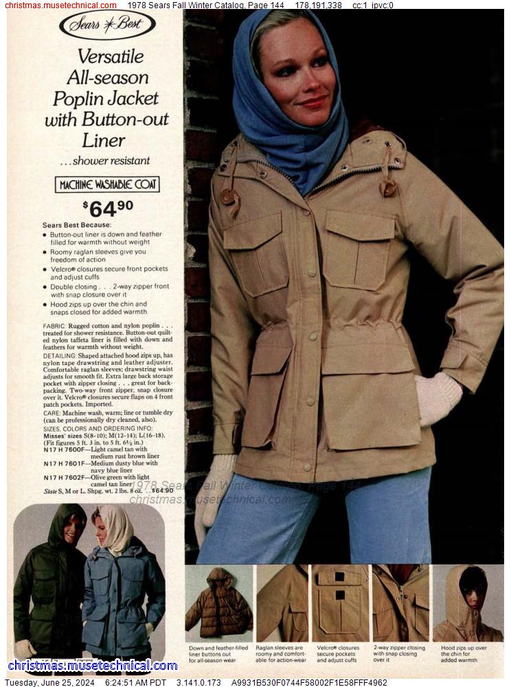 1978 Sears Fall Winter Catalog, Page 144