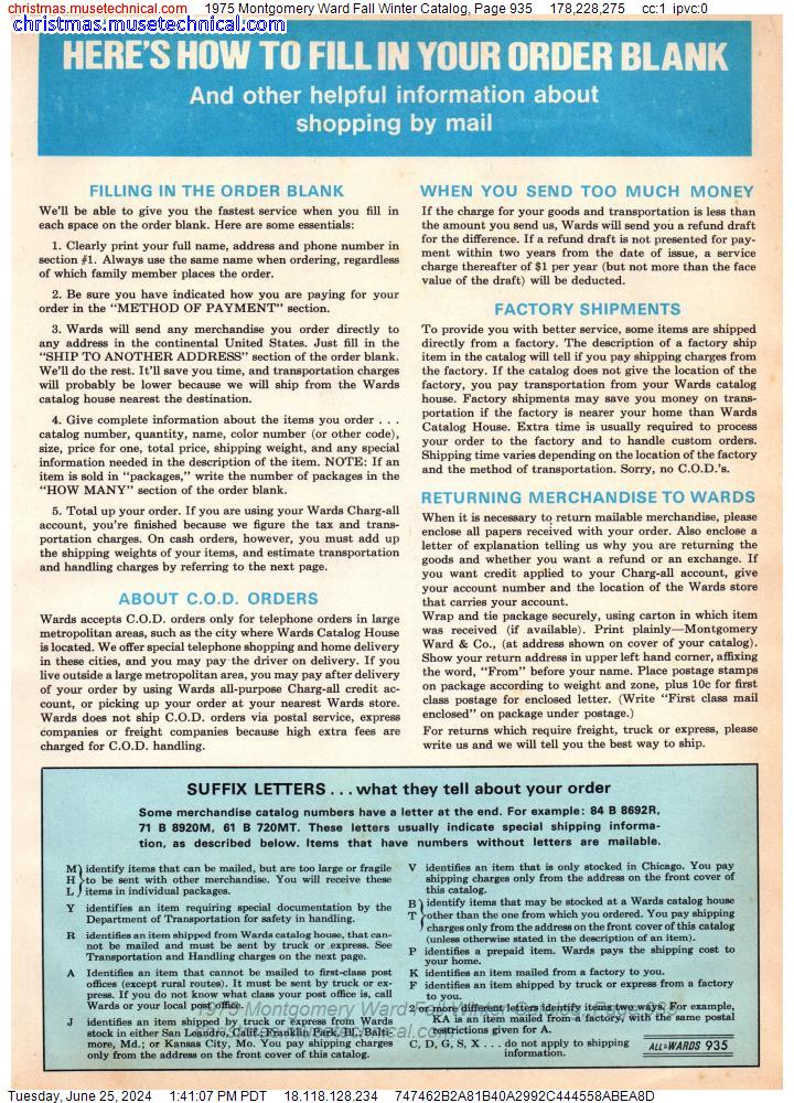 1975 Montgomery Ward Fall Winter Catalog, Page 935