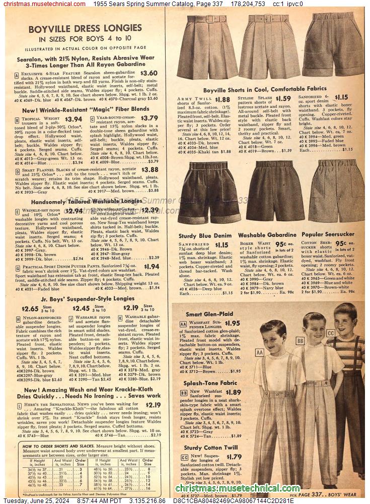 1955 Sears Spring Summer Catalog, Page 337