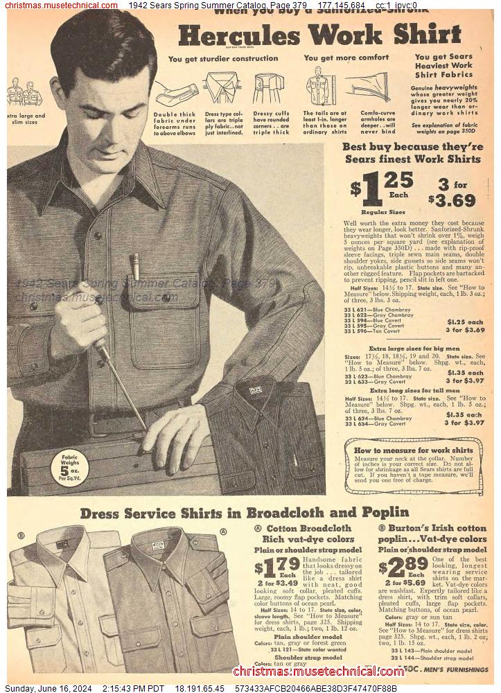 1942 Sears Spring Summer Catalog, Page 379