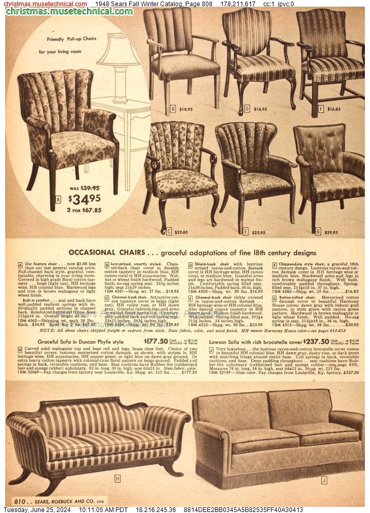 1948 Sears Fall Winter Catalog, Page 808