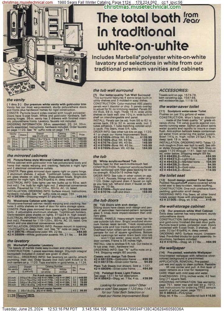 1980 Sears Fall Winter Catalog, Page 1124