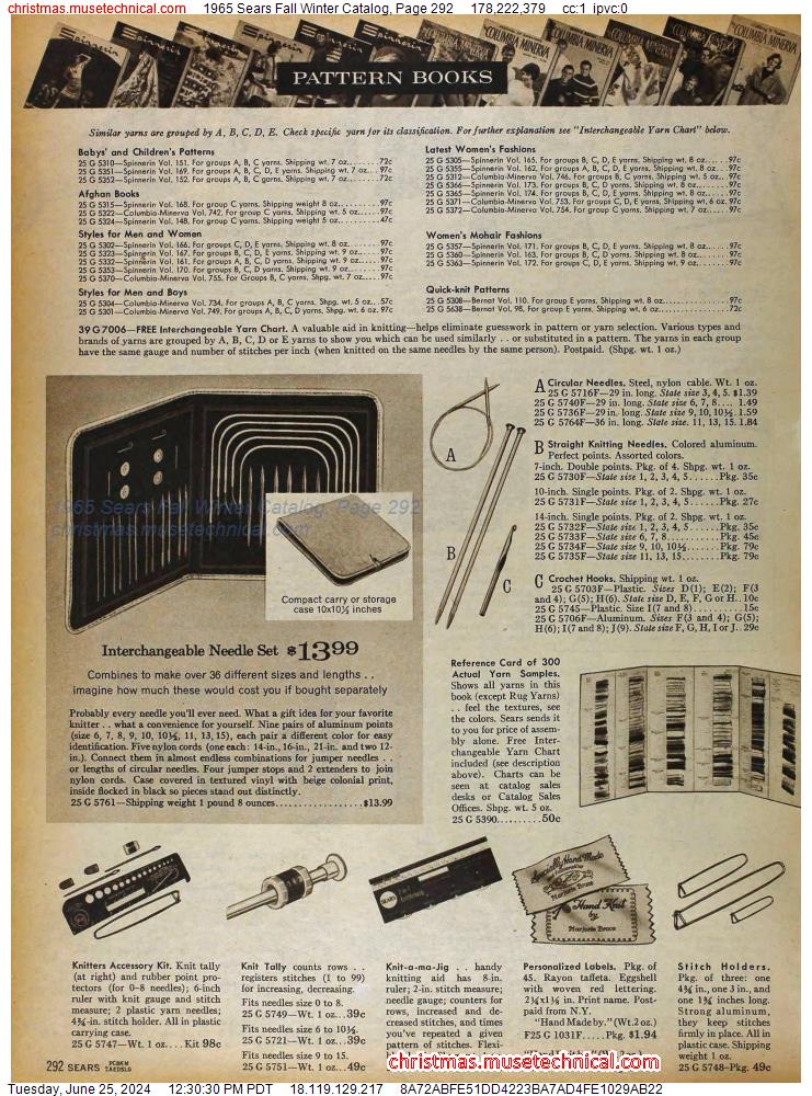 1965 Sears Fall Winter Catalog, Page 292