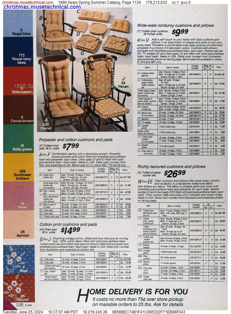 1986 Sears Spring Summer Catalog, Page 1130