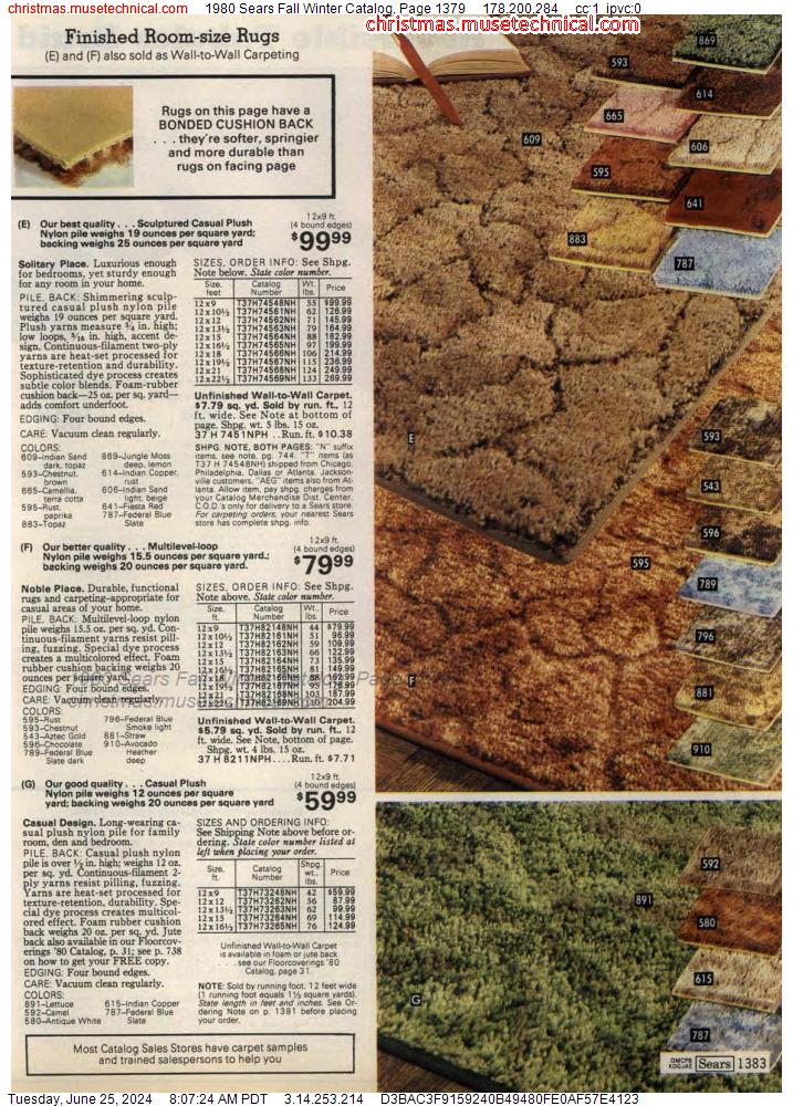 1980 Sears Fall Winter Catalog, Page 1379