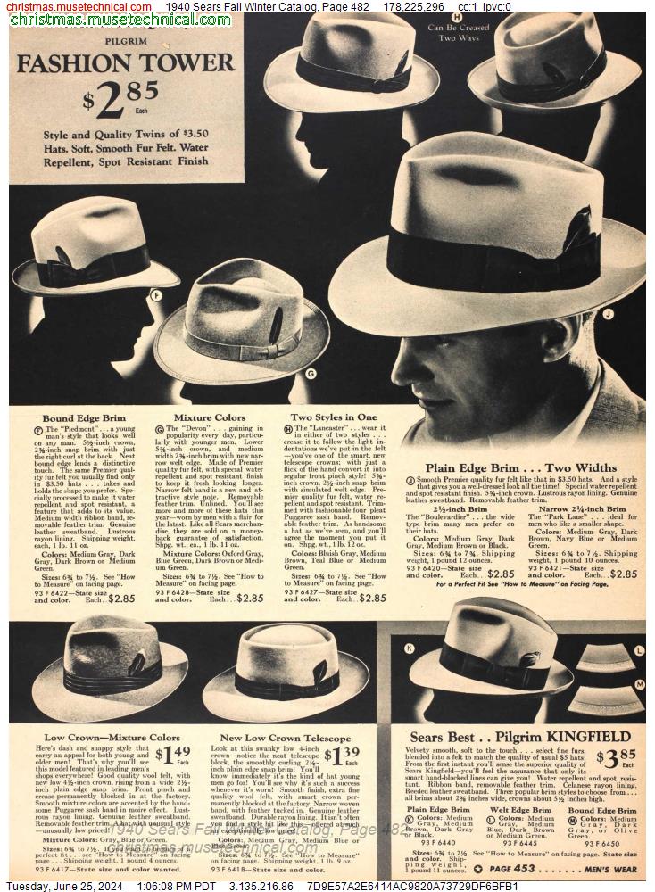 1940 Sears Fall Winter Catalog, Page 482