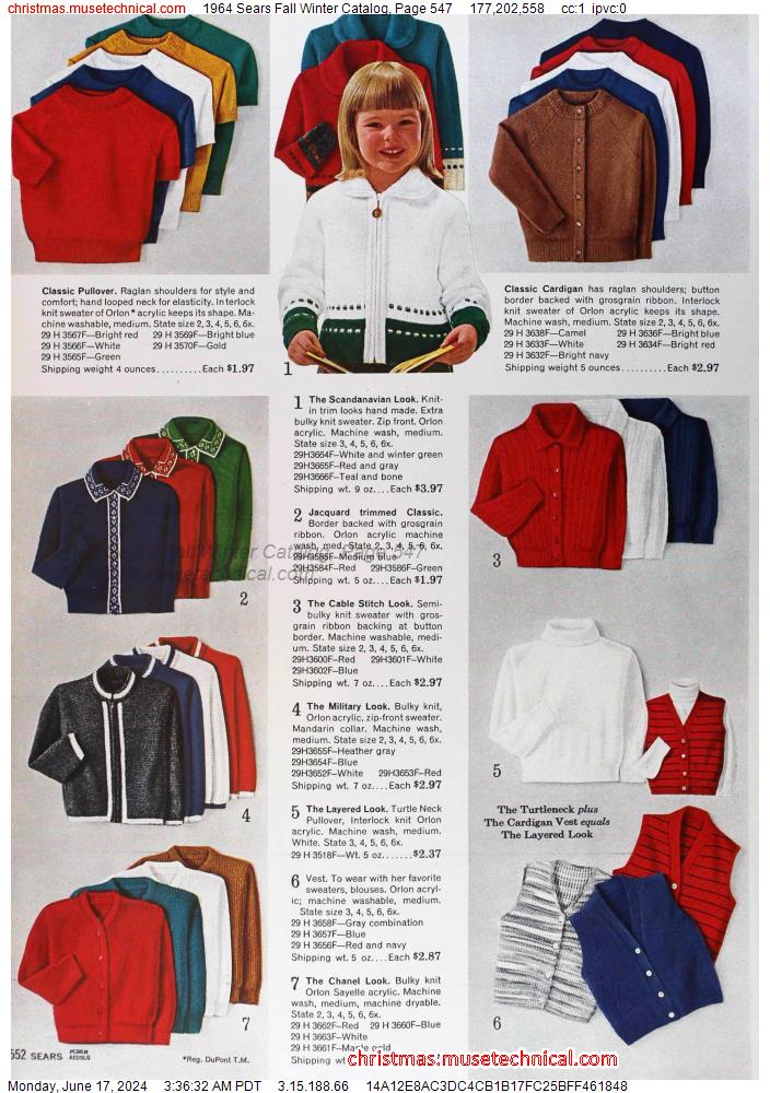 1964 Sears Fall Winter Catalog, Page 547