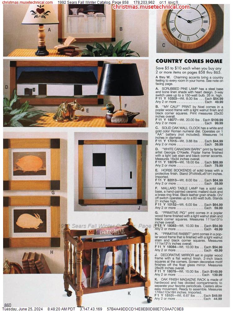 1992 Sears Fall Winter Catalog, Page 858