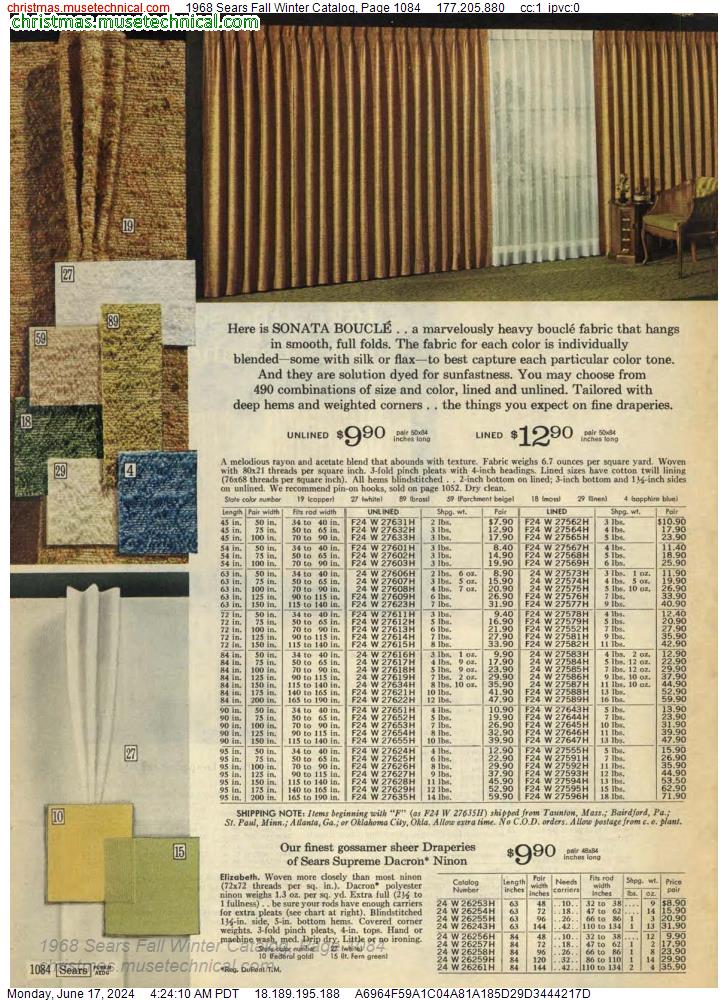 1968 Sears Fall Winter Catalog, Page 1084