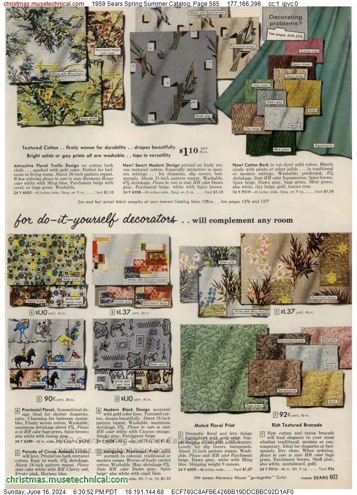 1959 Sears Spring Summer Catalog, Page 585