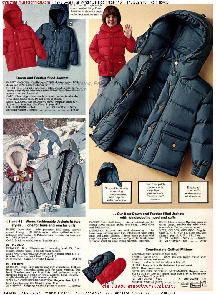1978 Sears Fall Winter Catalog, Page 415