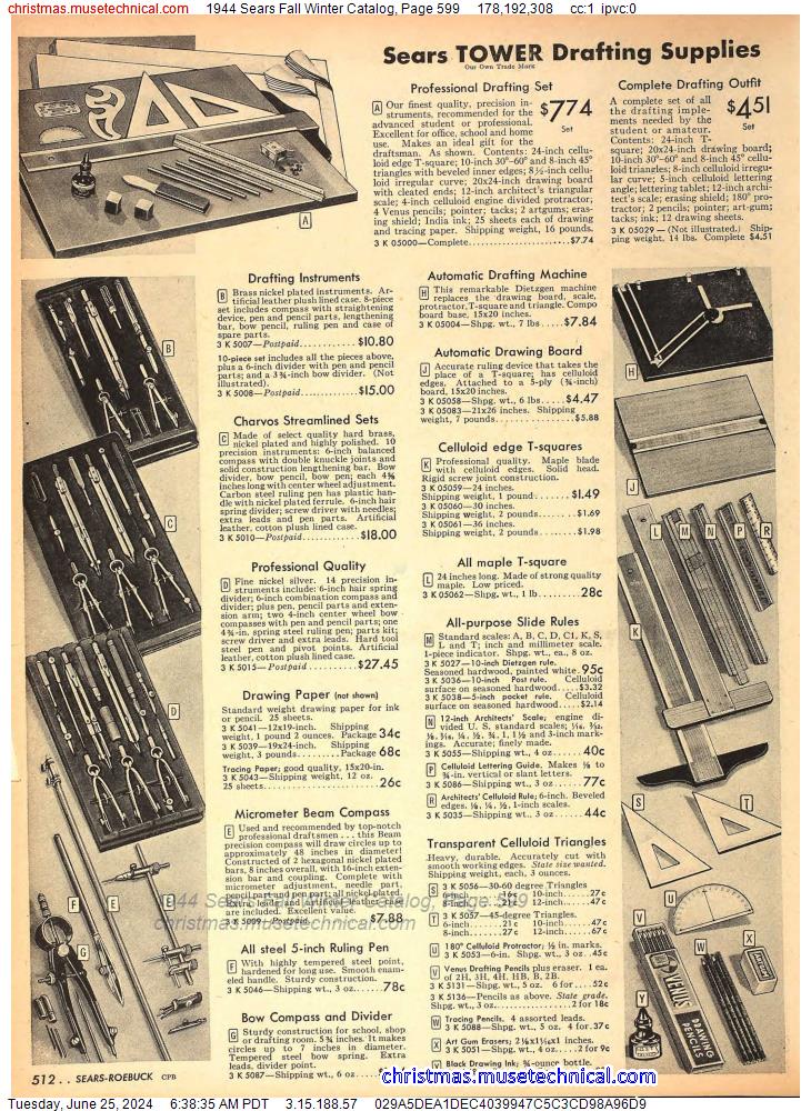 1944 Sears Fall Winter Catalog, Page 599