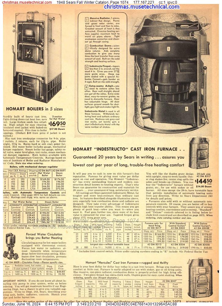 1948 Sears Fall Winter Catalog, Page 1074
