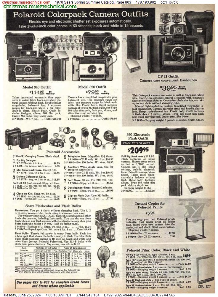 1970 Sears Spring Summer Catalog, Page 803