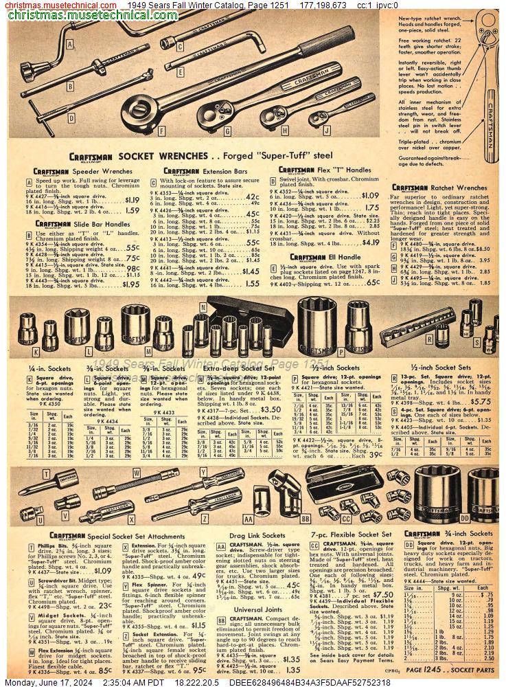 1949 Sears Fall Winter Catalog, Page 1251
