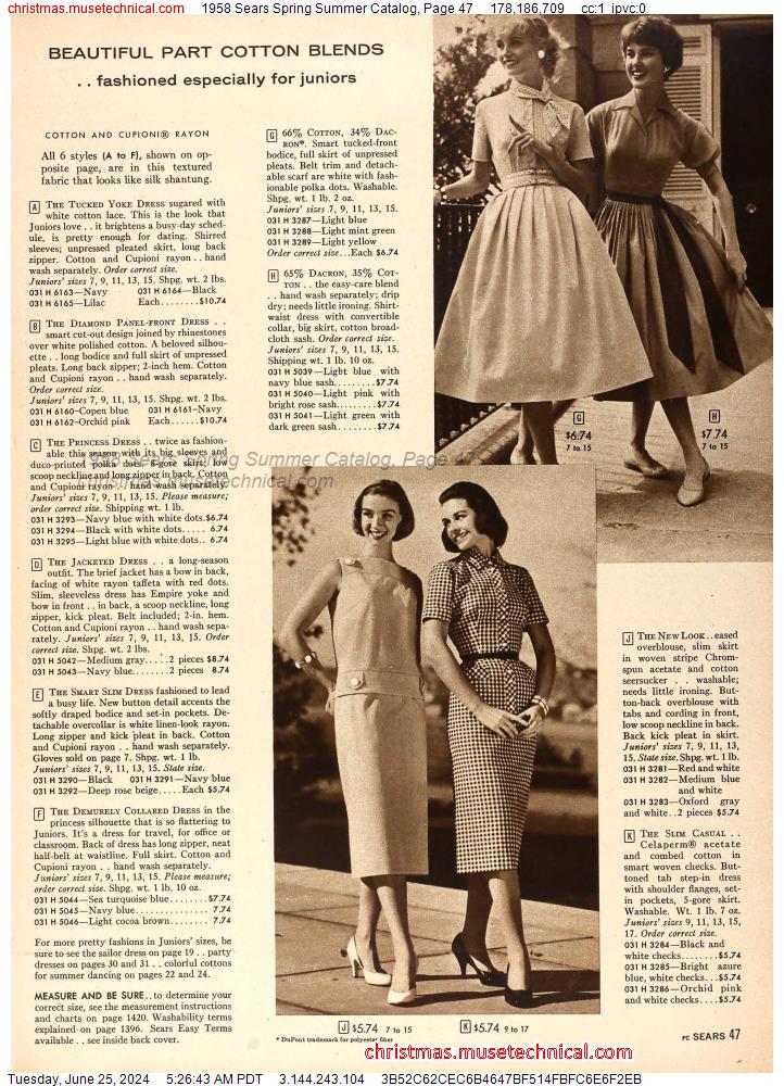 1958 Sears Spring Summer Catalog, Page 47
