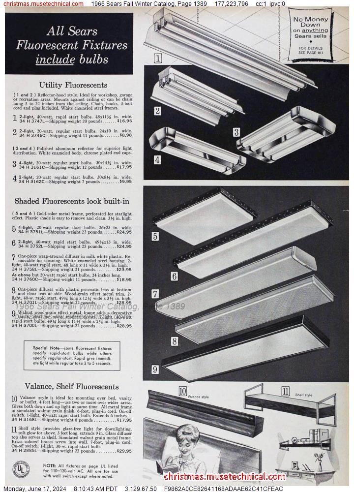 1966 Sears Fall Winter Catalog, Page 1389