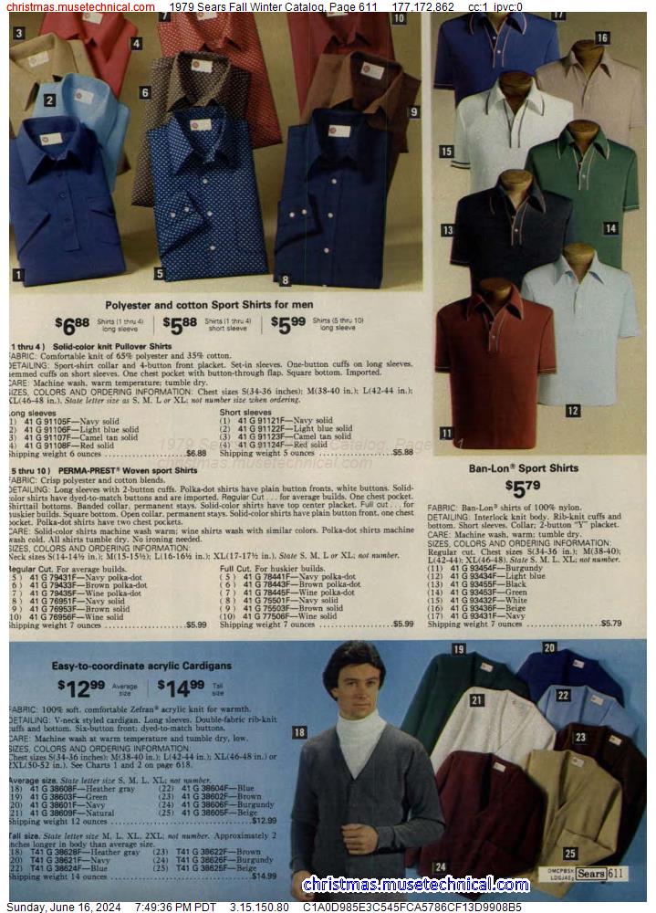 1979 Sears Fall Winter Catalog, Page 611