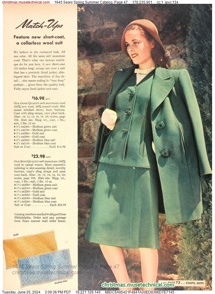 1945 Sears Spring Summer Catalog, Page 47