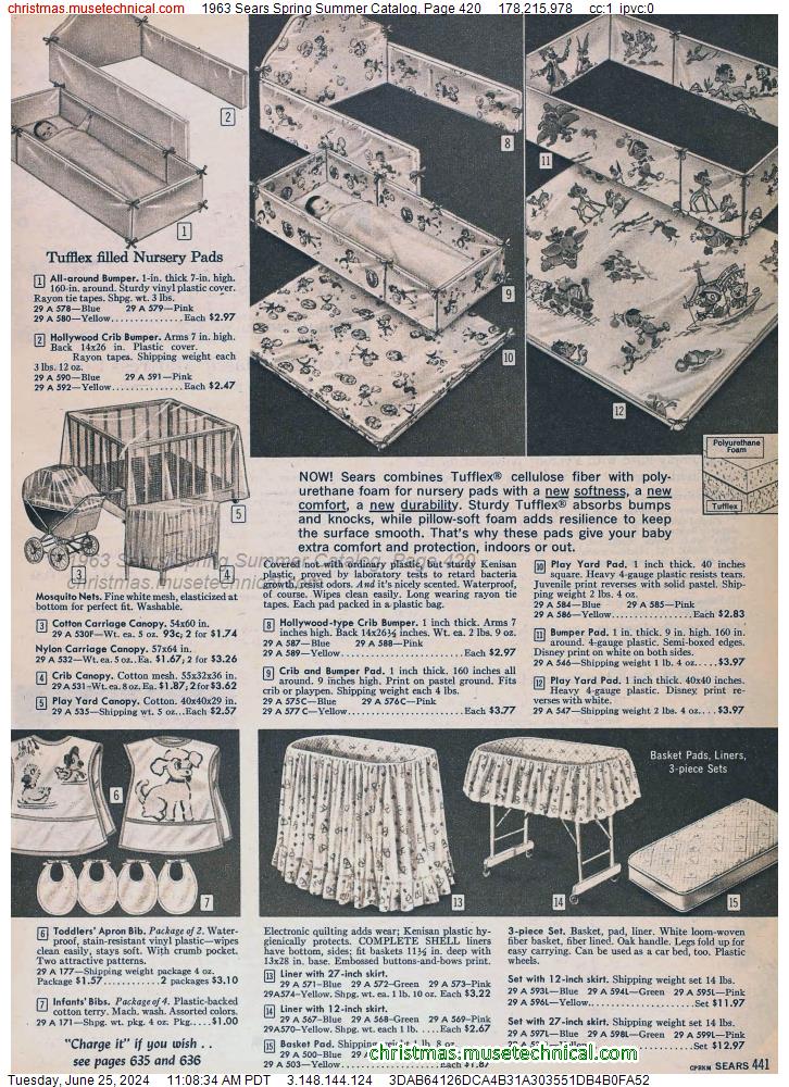 1963 Sears Spring Summer Catalog, Page 420