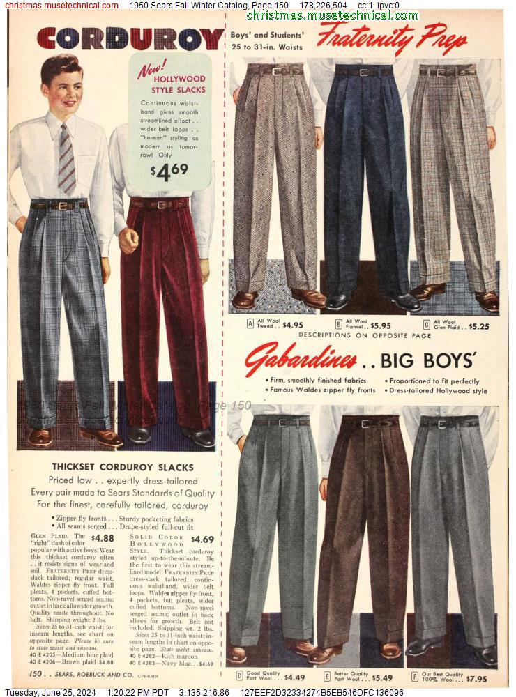 1950 Sears Fall Winter Catalog, Page 150