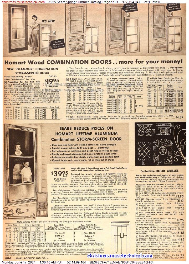 1955 Sears Spring Summer Catalog, Page 1101