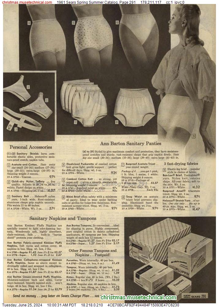 1961 Sears Spring Summer Catalog, Page 291