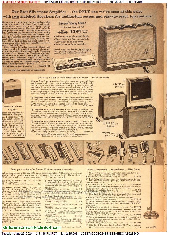 1958 Sears Spring Summer Catalog, Page 878